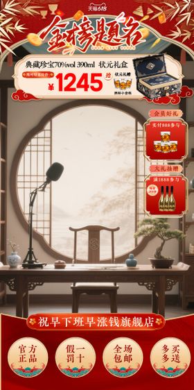 古风国风酒家电茶叶直播间贴片