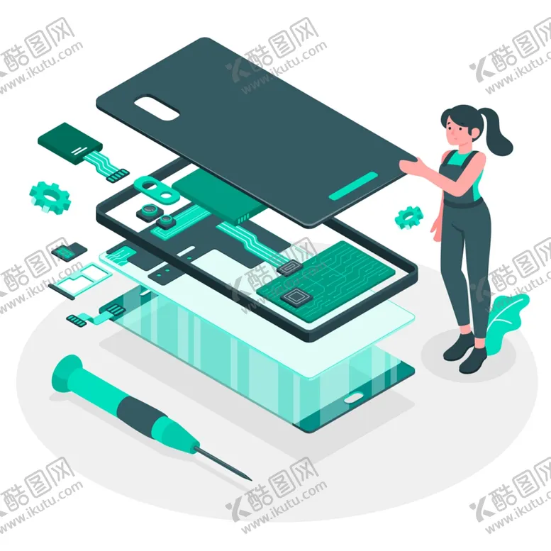 编号：11565606252330154521【酷图网】源文件下载-创意手机维修插画设计