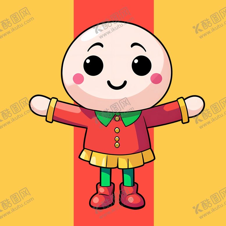 编号：78437301292341445210【酷图网】源文件下载-手绘卡通光头小木偶