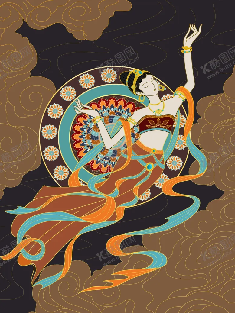 编号：40265304301639528879【酷图网】源文件下载-飞天插画
