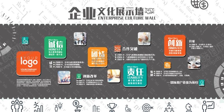编号：21433407141705125544【酷图网】源文件下载-企业文化风采墙