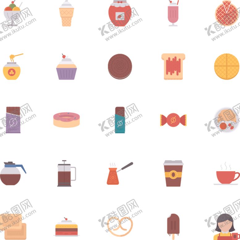 编号：76234109220503146325【酷图网】源文件下载-美食甜品图标