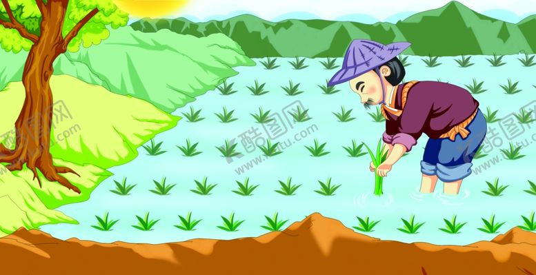 编号：44271710202034178913【酷图网】源文件下载-拔苗助长成语故事插画