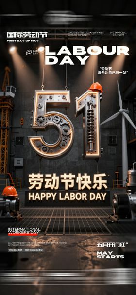 酒吧五一劳动节开门红海报