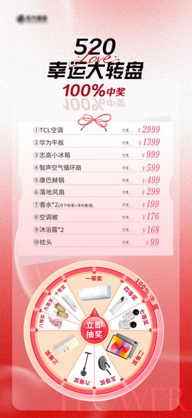 520抽奖大转盘活动海报
