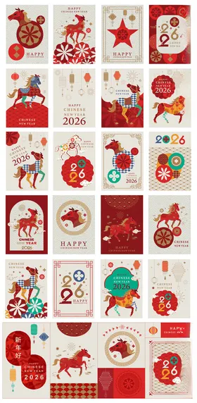 马年春节矢量素材