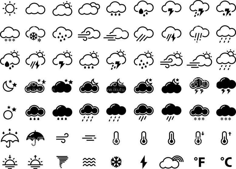 编号：78754112121705227014【酷图网】源文件下载-黑色天气图标
