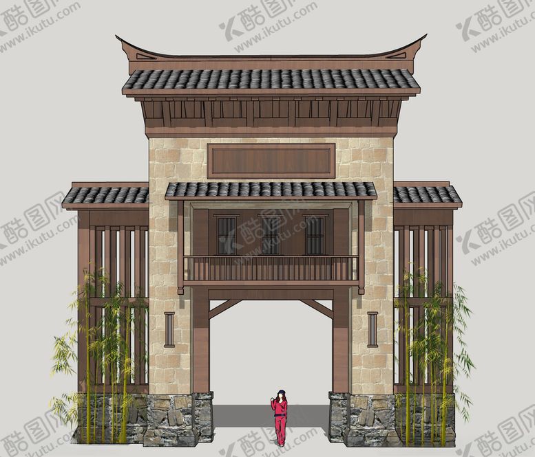 编号：16687009190427279864【酷图网】源文件下载-村标大门