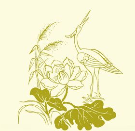 荷花仙鹤