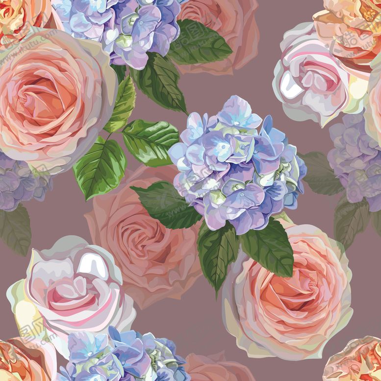 编号：65383809230643531665【酷图网】源文件下载-叶子花卉无缝图案