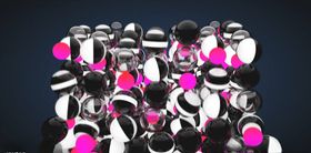 C4D模型动画落地的玻璃珠子