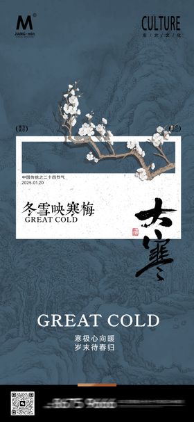 大寒中式节气海报