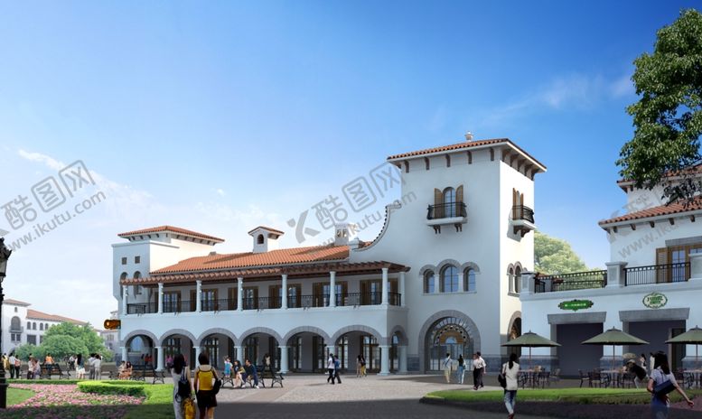 编号：43831209151039495724【酷图网】源文件下载-欧式商业街分层效果图