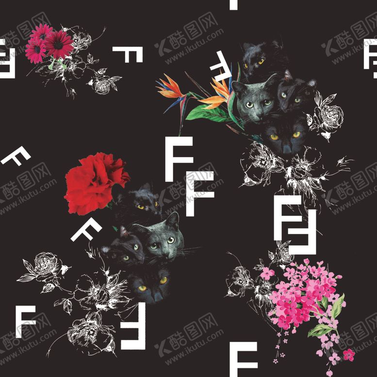 编号：71618309291903205308【酷图网】源文件下载-F字母猫头