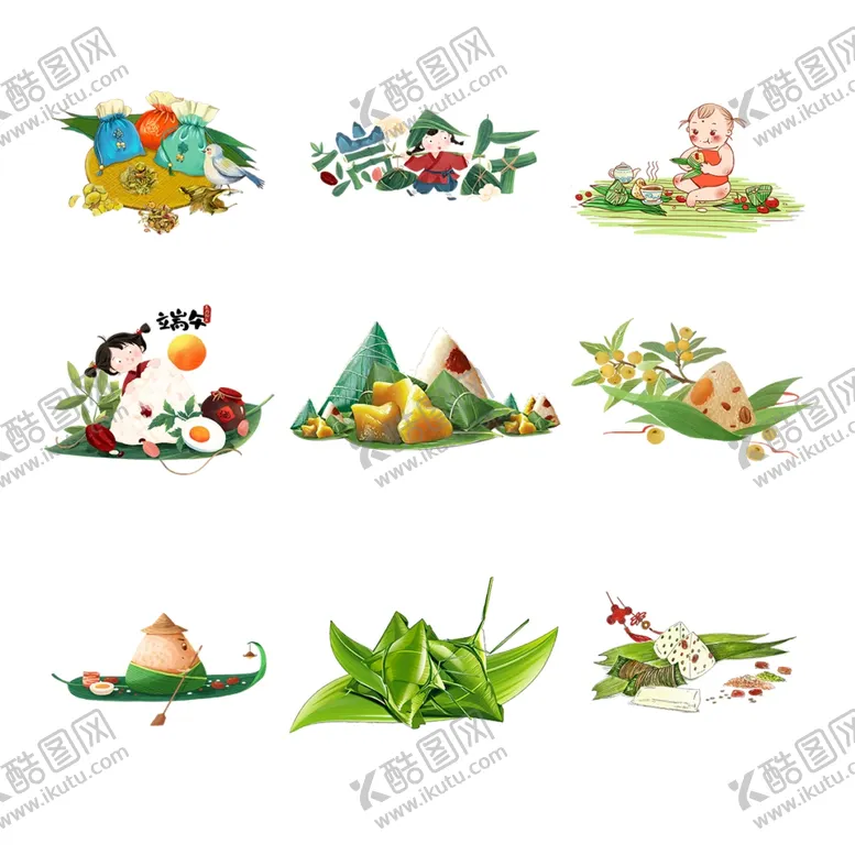 编号：87192006292237134457【酷图网】源文件下载-端午元素插画集合