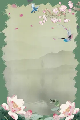 古风背景展板中国展板山水画展板素材
