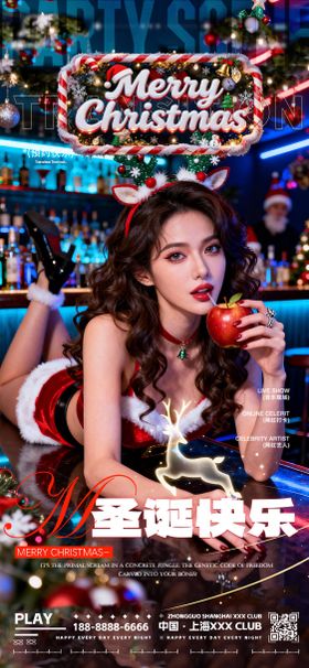 圣诞节夜店酒吧转场海报