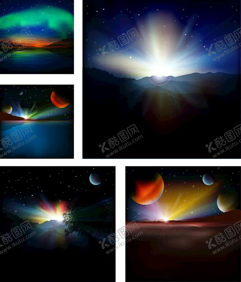 编号：14088206291610274159【酷图网】源文件下载-梦幻星空宇宙风景