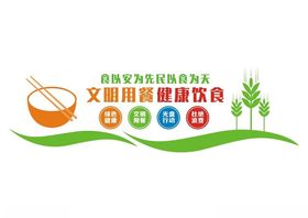 文明用餐健康饮食形像墙