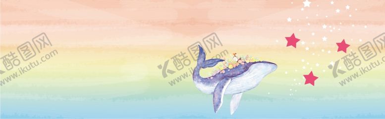 唯美鲸鱼展板卡通幼儿园气球儿童房背景墙