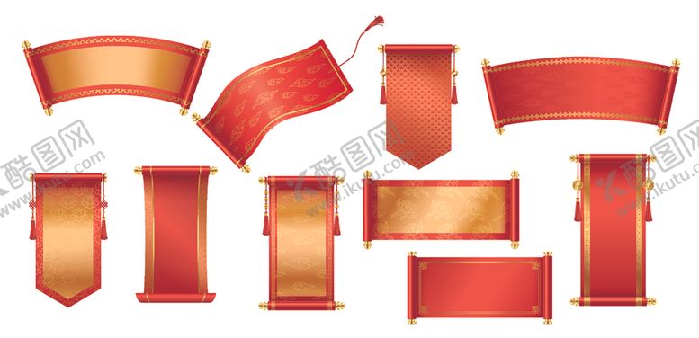 编号：10472604011231478262【酷图网】源文件下载-红色卷轴