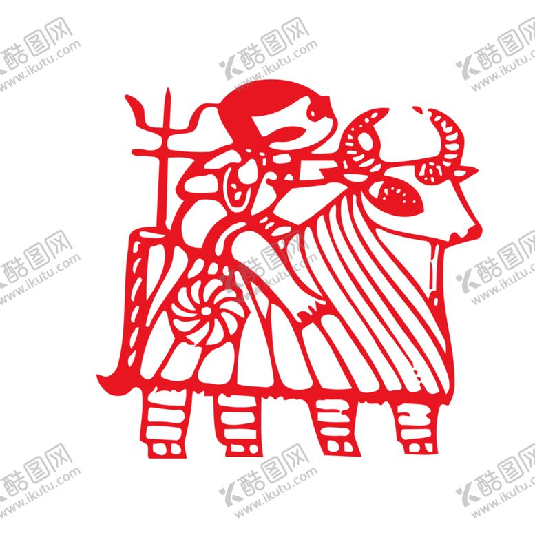 编号：68290305030057357092【酷图网】源文件下载-牛年剪纸
