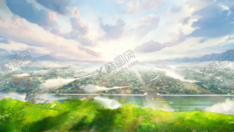编号：76766707010447521116【酷图网】源文件下载-大气仙侠魔幻场景插画