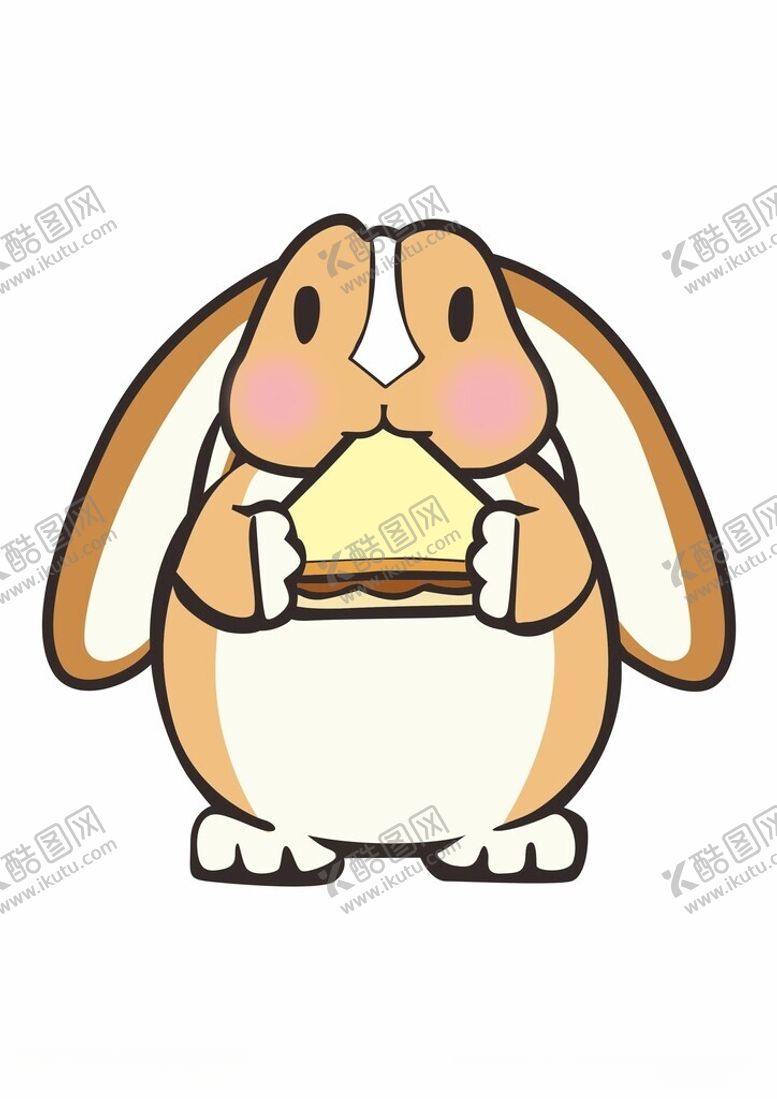 编号：66915504031600184459【酷图网】源文件下载-可爱兔子捧食物