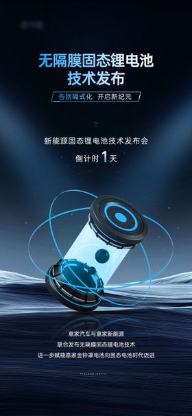 汽车锂电池技术发布会倒计时宣传海报