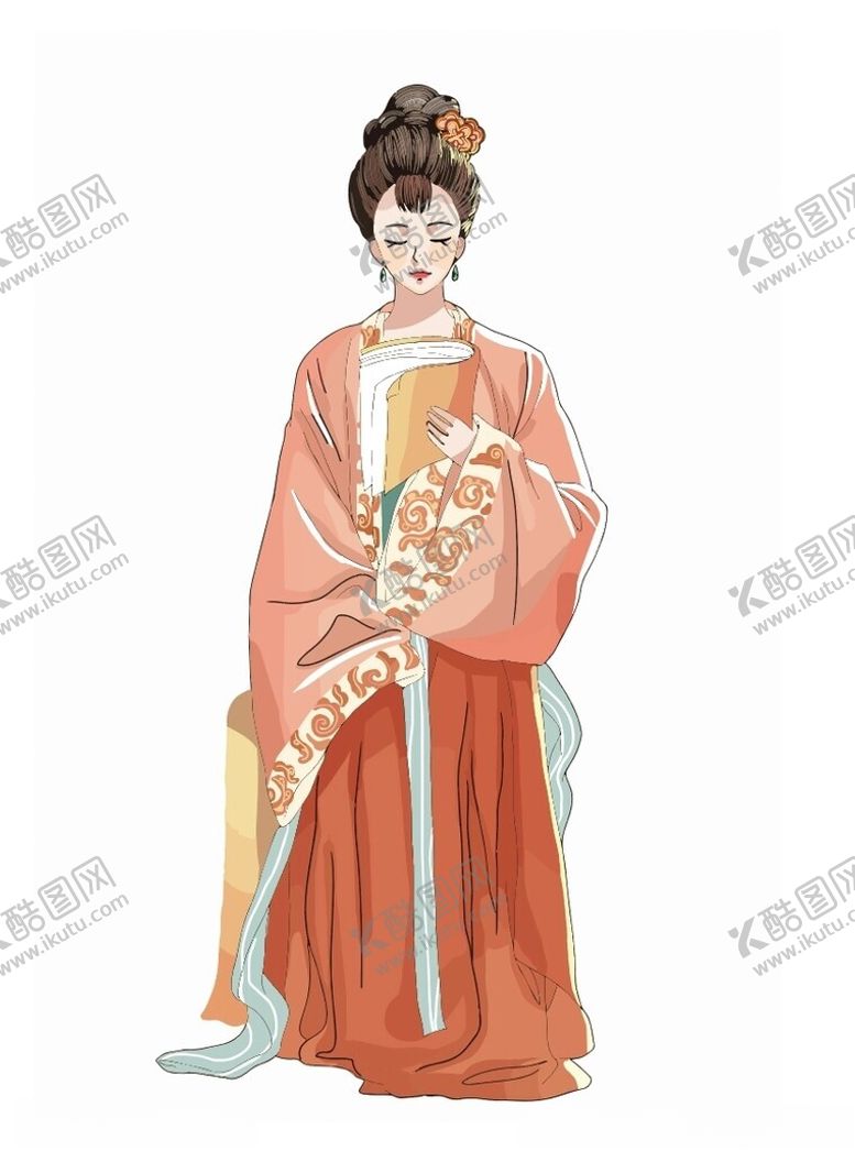 编号：70471702180520569088【酷图网】源文件下载-古风人物矢量插画