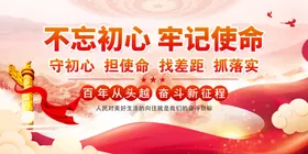 党建展板背景国庆海报不忘初心海报