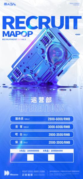 夜店酒吧ktv招聘海报