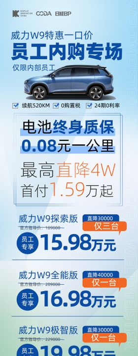 新能源汽车促销活动海报长图