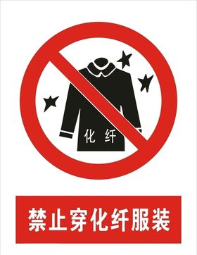 禁止穿化纤服装矢量图