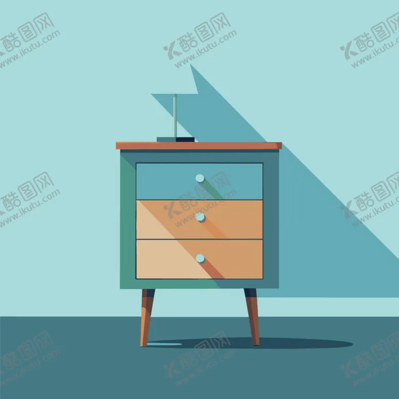编号：28636312061629359600【酷图网】源文件下载-扁平风格床头柜