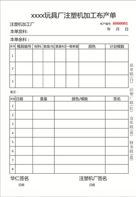 加工布产单