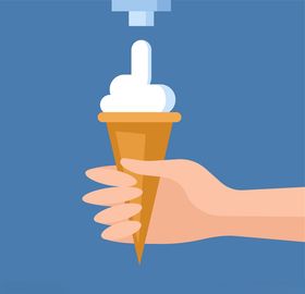 手拿冰淇淋矢量素材