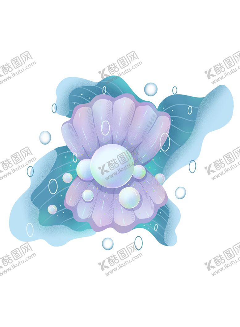 编号：04326809291859045931【酷图网】源文件下载-手绘小清新紫色贝壳  