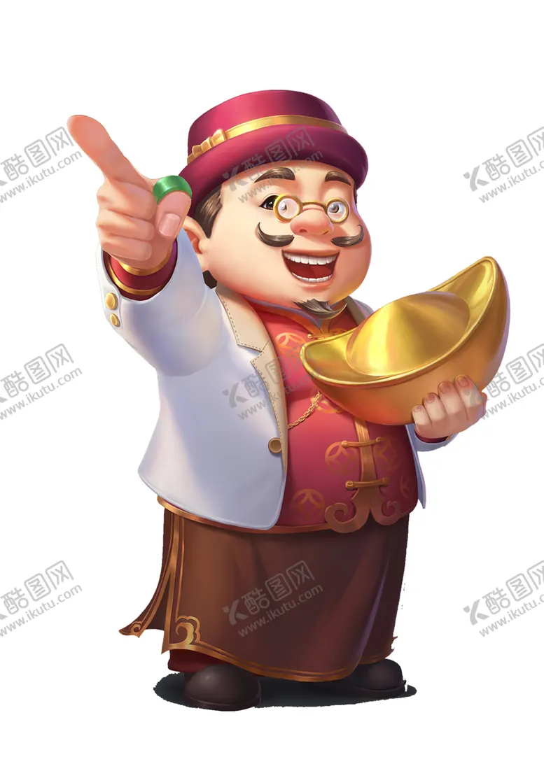 编号：37310905130323458173【酷图网】源文件下载-财神爷金元宝老板地主