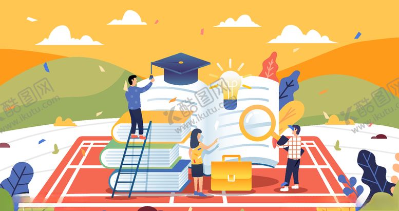 编号：67497609101912563667【酷图网】源文件下载-大学生毕业插画