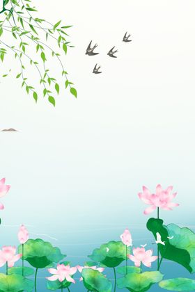 卡通池塘背景
