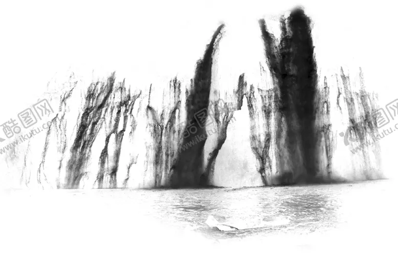 编号：86355609130156422991【酷图网】源文件下载-水墨瀑布水流