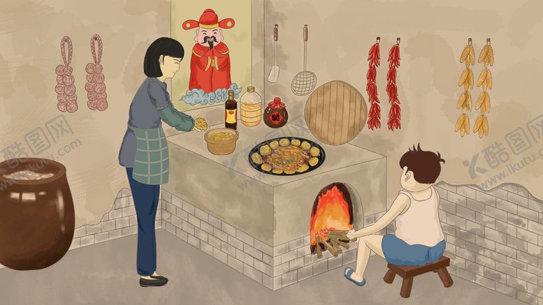 编号：34669210162204333479【酷图网】源文件下载-母亲节母子温馨家庭生活插画