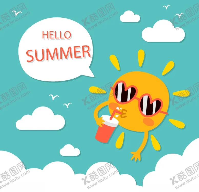 编号：11430709240926082369【酷图网】源文件下载-夏季平面海报模板
