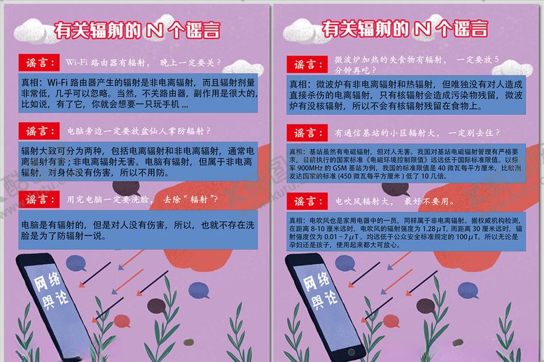 编号：63094205082044567340【酷图网】源文件下载-关于辐射的几个谣言海报