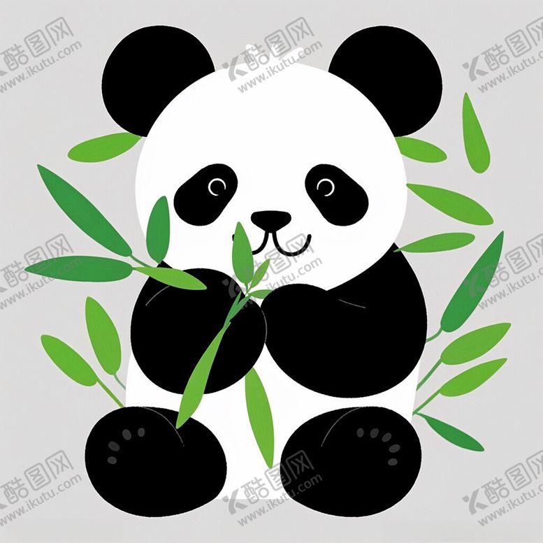 编号：80050702181253081876【酷图网】源文件下载-熊猫吃竹子