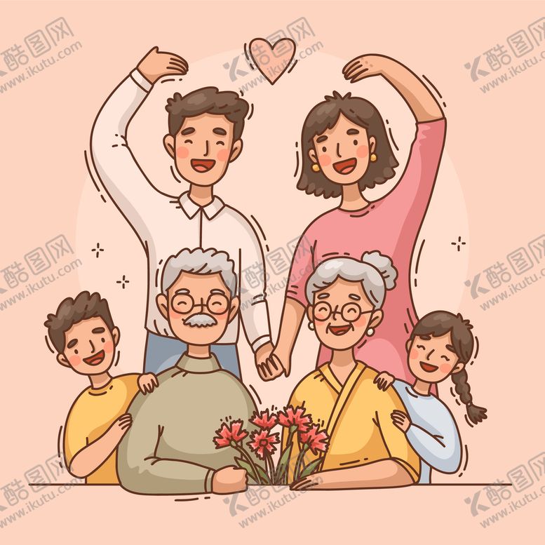 编号：94751009261724112641【酷图网】源文件下载-幸福一家人阖家欢乐关爱老人