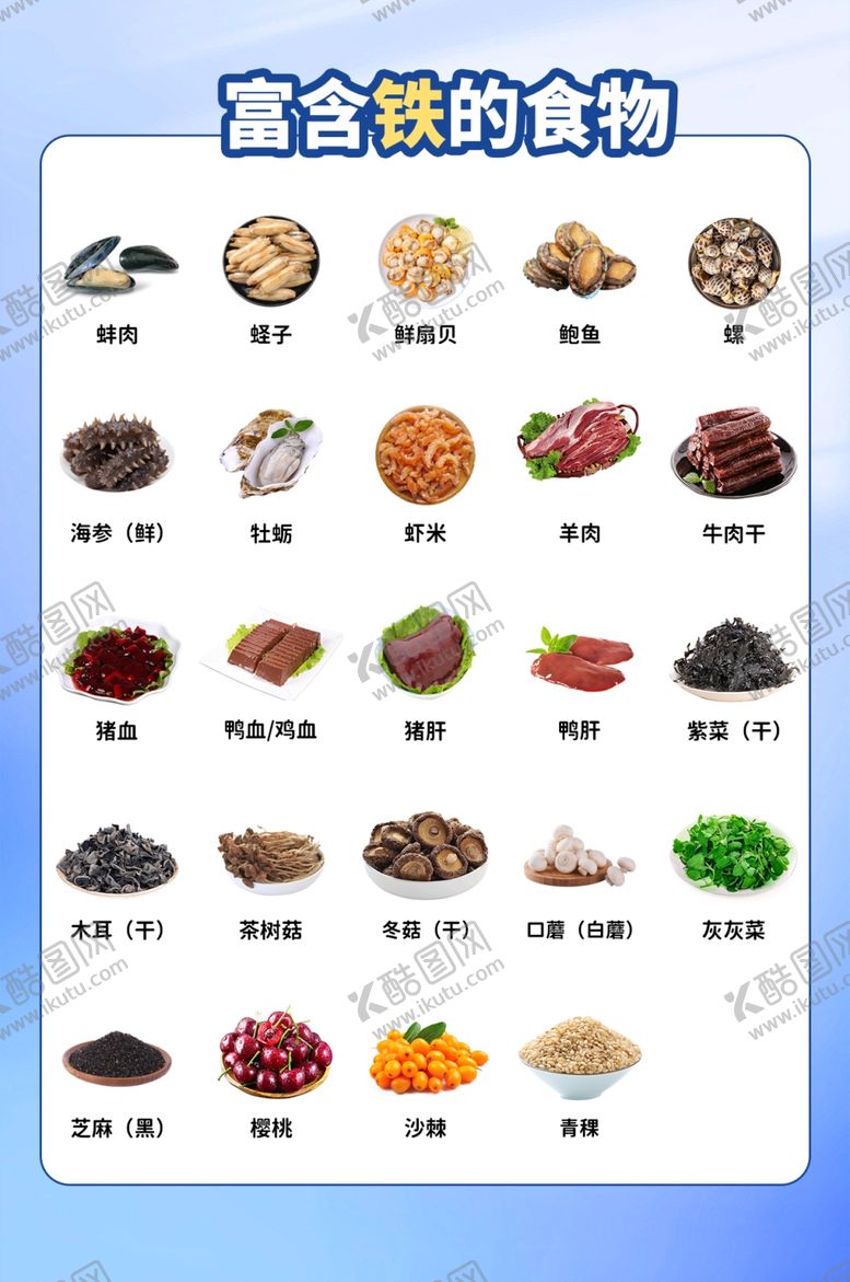 编号：94387402061904442051【酷图网】源文件下载-富含铁的食物
