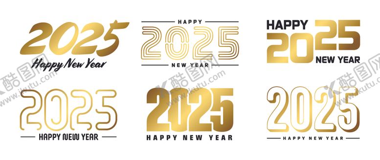 编号：55238903071523269692【酷图网】源文件下载-2025年新年快乐艺术字