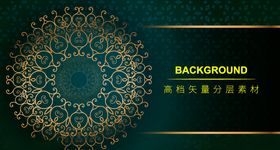 高档豪华奢华欧式花纹背景矢量图